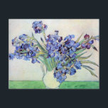 Still Life Vase with Irises by Vincent van Gogh Cards<br><div class="desc">Still Life: Vase with Irises by Vincent van Gogh is a vintage fine art post impressionism still life floral nature painting. A bouquet of lavender bearded iris flowers from a spring garden. The vase is shaped like a pitcher and full of love and romance purple blooms. About the artist: Vincent...</div>