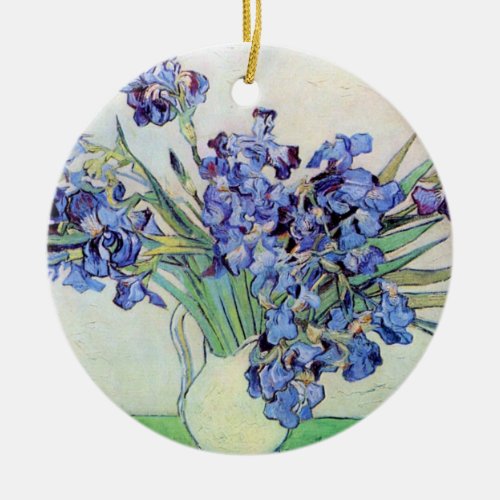 Still Life Vase with Irises by Vincent van Gogh Ceramic Ornament