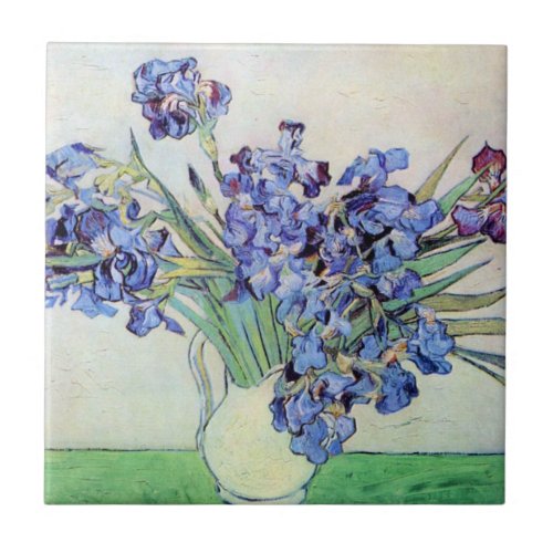 Still Life Vase with Irises by Vincent van Gogh Ceramic Tile