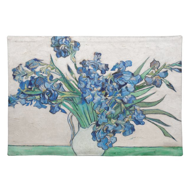 Still Life Vase with Irises by Vincent van Gogh Cloth Placemat (Front)