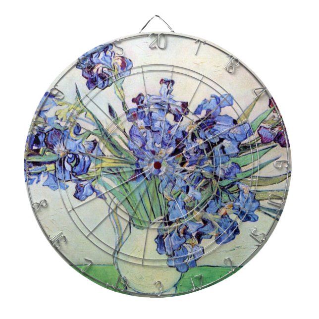 Still Life Vase with Irises by Vincent van Gogh Dart Board (Front)