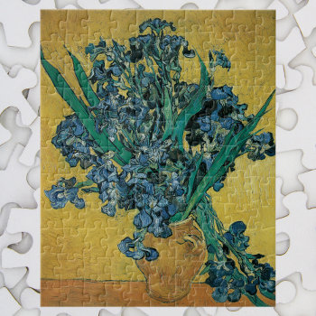 Still Life Vase With Irises By Vincent Van Gogh Jigsaw Puzzle by VanGogh_Gallery at Zazzle