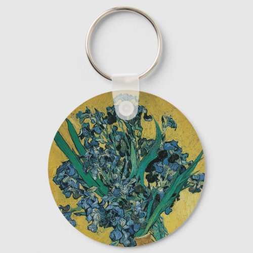 Still Life Vase with Irises by Vincent van Gogh Keychain