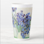 Still Life Vase with Irises by Vincent van Gogh Latte Mug<br><div class="desc">Still Life: Vase with Irises by Vincent van Gogh is a vintage fine art post impressionism still life floral nature painting. A bouquet of lavender bearded iris flowers from a spring garden. The vase is shaped like a pitcher and full of love and romance purple blooms. About the artist: Vincent...</div>