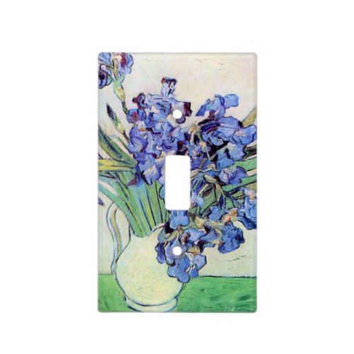 Still Life Vase with Irises by Vincent van Gogh Light Switch Cover