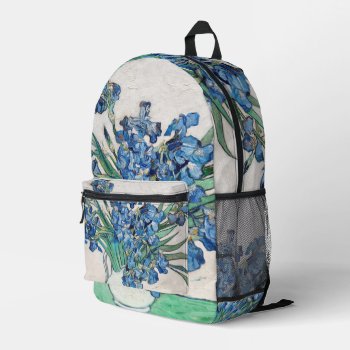 Still Life Vase With Irises By Vincent Van Gogh Printed Backpack by VanGogh_Gallery at Zazzle