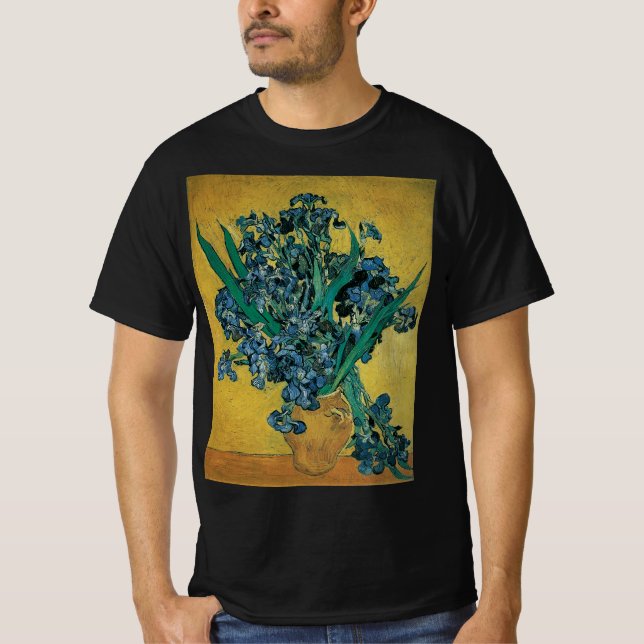 Still Life Vase with Irises by Vincent van Gogh T-Shirt (Front)