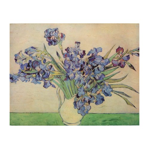 Still Life Vase with Irises by Vincent van Gogh Wood Wall Decor