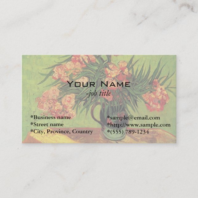 Still Life Vase with Oleanders and Books, Van Gogh Business Card (Front)