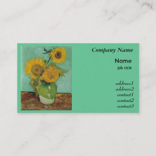 still life - vase with three sunflowers, van Gogh Business Card
