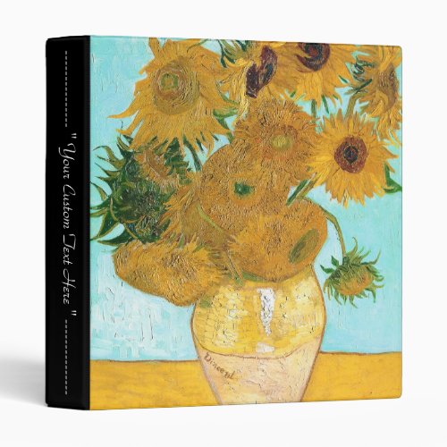 Still Life _ Vase with Twelve Sunflowers van Gogh 3 Ring Binder