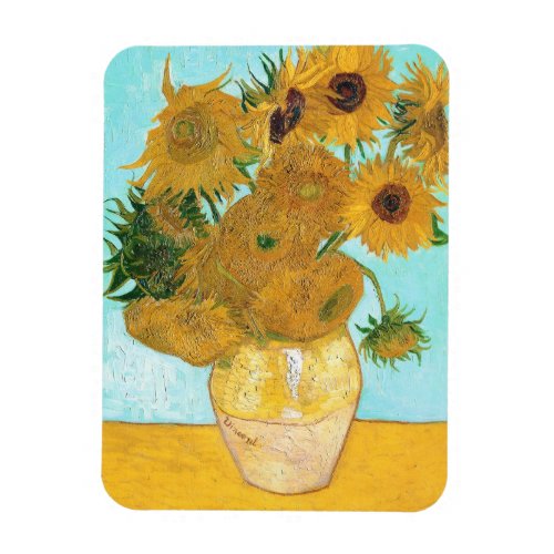 Still Life _ Vase with Twelve Sunflowers van Gogh Magnet