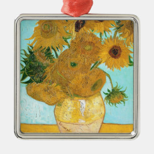 Still Life - Vase with Twelve Sunflowers van Gogh Metal Ornament