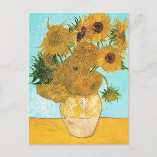 Still Life _ Vase with Twelve Sunflowers van Gogh Postcard