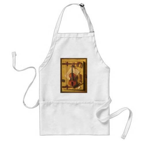 Still Life Violin and Music by William Harnett Adult Apron