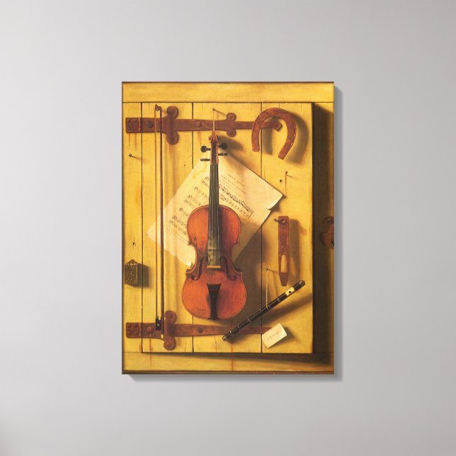 Still Life Violin and Music by William Harnett Canvas Print (Front)