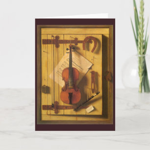 Still Life Violin and Music by William Harnett Card