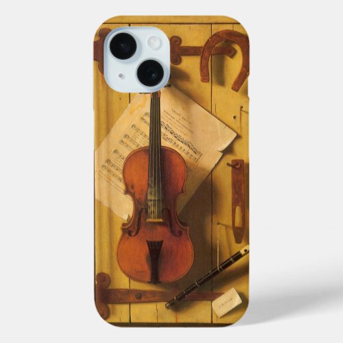 Still Life Violin and Music by William Harnett iPhone 15 Case