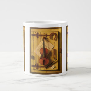 Still Life Violin and Music by William Harnett Giant Coffee Mug
