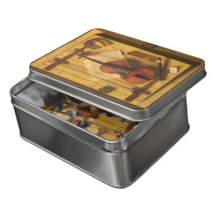 Still Life Violin and Music by William Harnett Jigsaw Puzzle