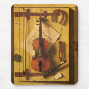 Still Life Violin and Music by William Harnett Mouse Pad