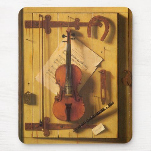 Still Life Violin and Music by William Harnett Mouse Pad