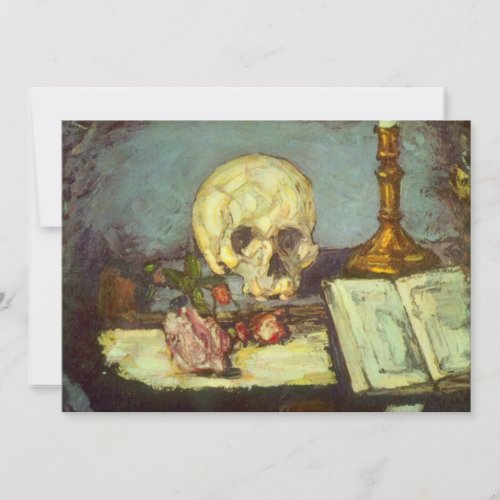 Still Life w Skull Candle Book By Paul Cezanne