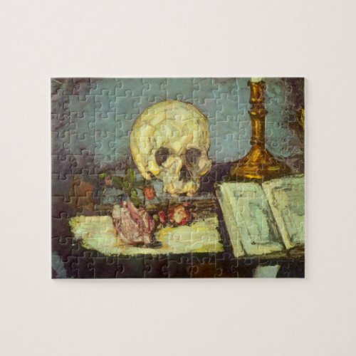 Still Life w Skull Candle Book By Paul Cezanne Jigsaw Puzzle