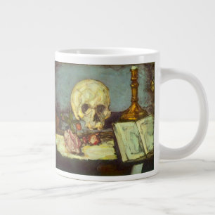 Still Life w Skull, Candle, Book By Paul Cezanne Large Coffee Mug
