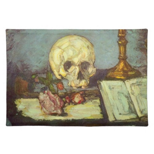 Still Life w Skull Candle Book By Paul Cezanne Placemat