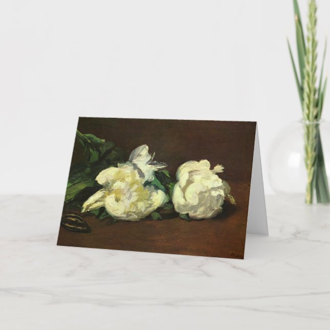 Still life, white peonies - Edouard Manet Card (Front)