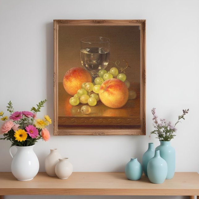 Still Life, Wineglass, Two Peaches, Fruit and Wine Poster (Creator Uploaded)