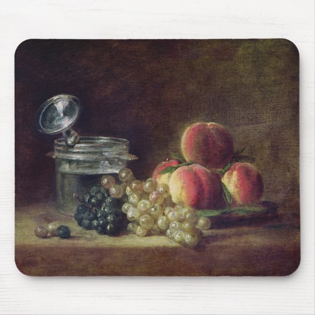 Still Life with a Basket of Peaches Mouse Pad (Front)