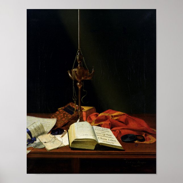 Still life with a Bible, 1821 Poster (Front)