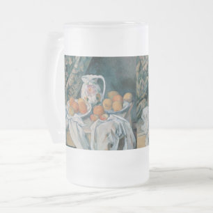 Still Life with a Curtain by Paul Cezanne Frosted Glass Beer Mug