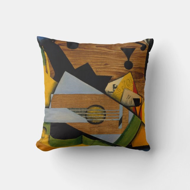 Still Life with a Guitar Throw Pillow (Front)