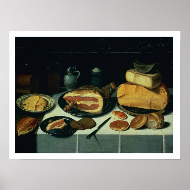 Still Life with a Ham (oil on panel) Poster (Front)