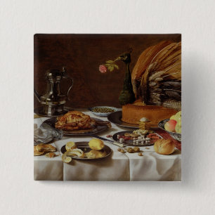 Still Life with a Peacock Pie, 1627 Button