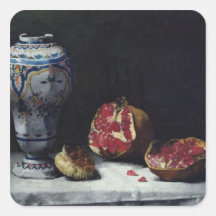 Still Life with a Pomegranate Square Sticker