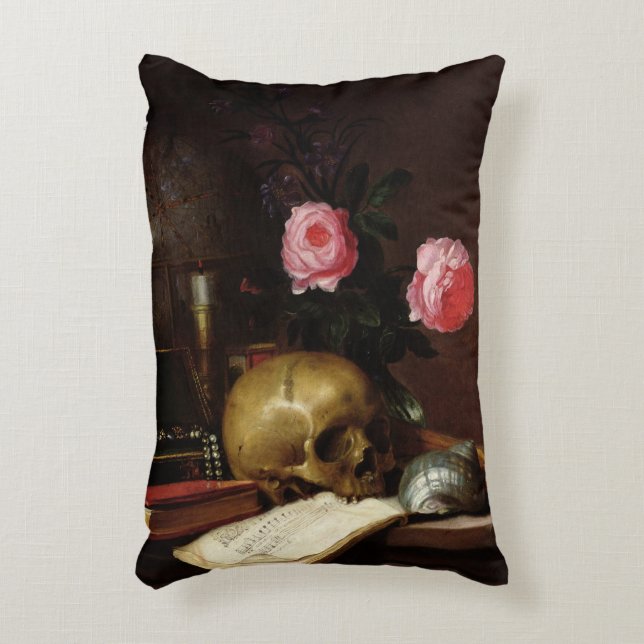 Still Life with a Skull Accent Pillow (Front(Vertical))