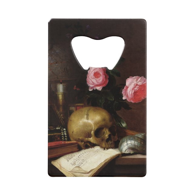 Still Life with a Skull Credit Card Bottle Opener (Front)