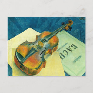 Still Life with a Violin, 1921 Postcard