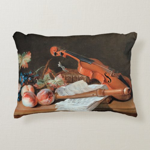 Still Life with a Violin fine art Accent Pillow
