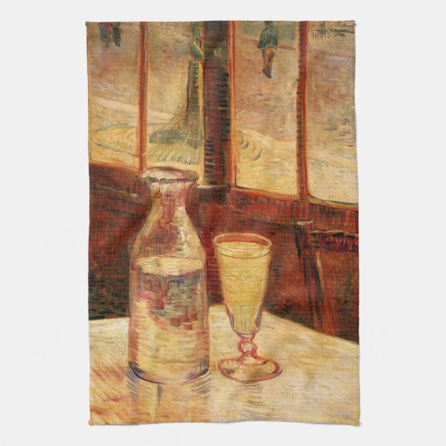 Still Life with Absinthe by Vincent van Gogh Kitchen Towel (Vertical)