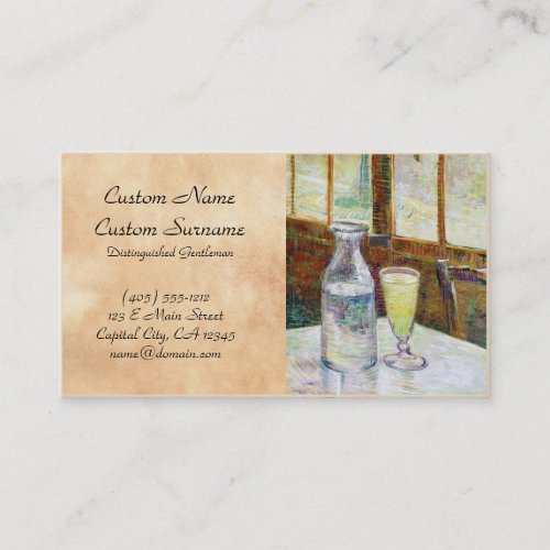Still Life with Absinthe Vincent van Gogh paint Business Card Templates