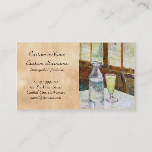 Customizable Still Life with Absinthe Vincent van Gogh paint Business Card Templates