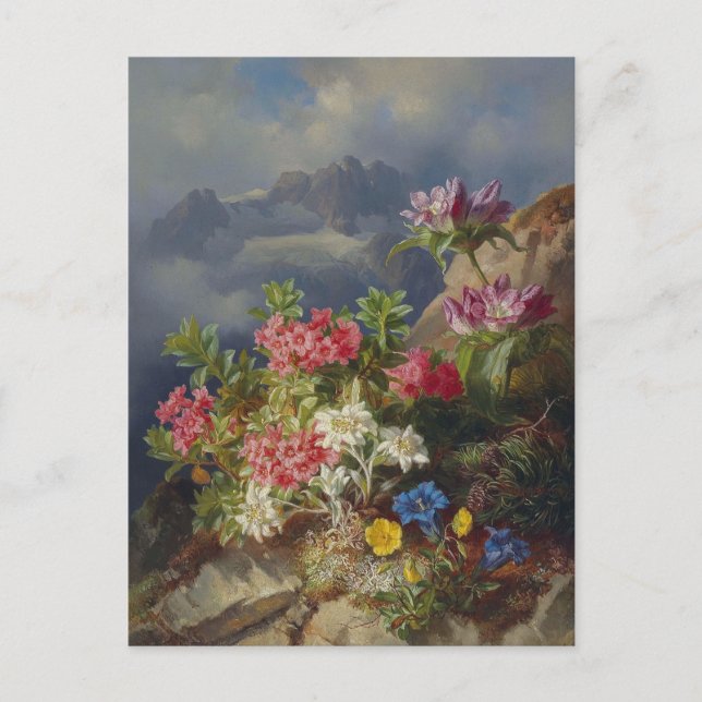 Still Life with Alpine Flowers by Andreas Lach Postcard (Front)