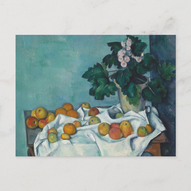 Still Life with Apples and a Pot of Primroses: Postcard (Front)