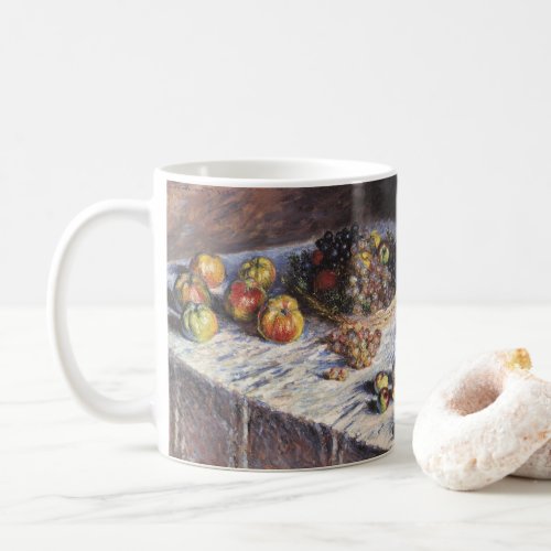 Still Life with Apples and Grapes by Claude Monet Coffee Mug