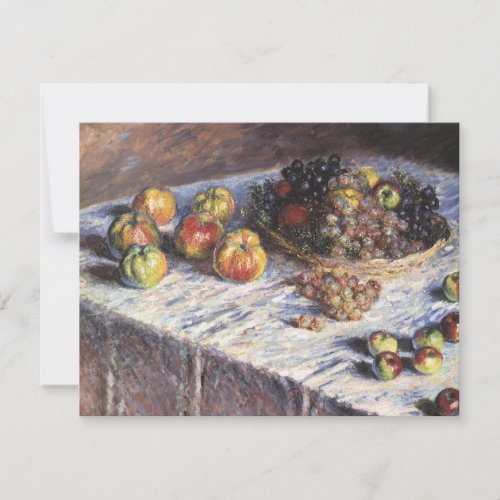 Still Life with Apples and Grapes by Claude Monet Invitation